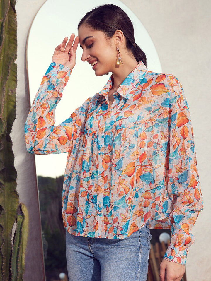 STREET 9 Floral Printed Comfort Fit Casual Shirt