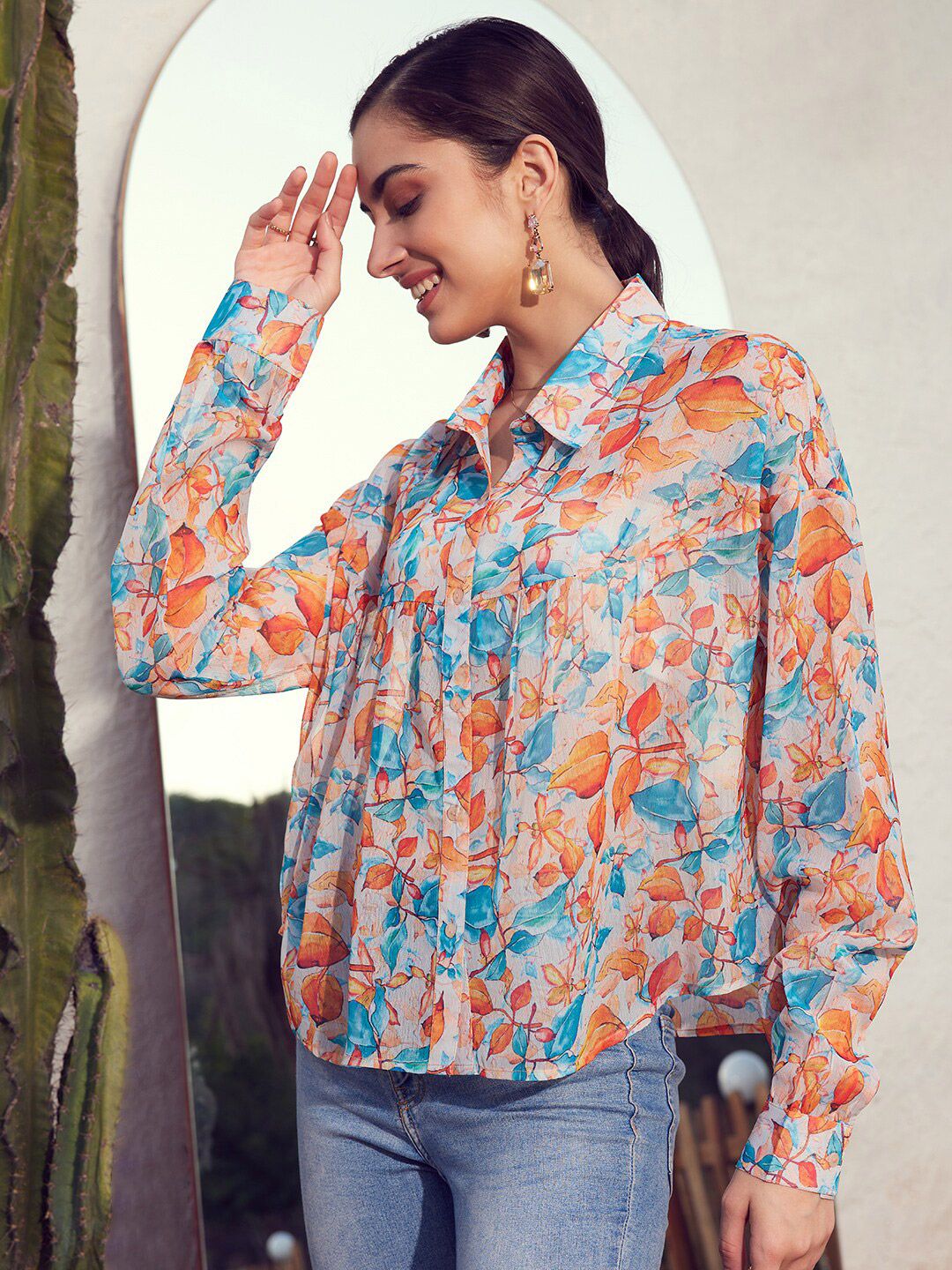 STREET 9 Floral Printed Comfort Fit Casual Shirt