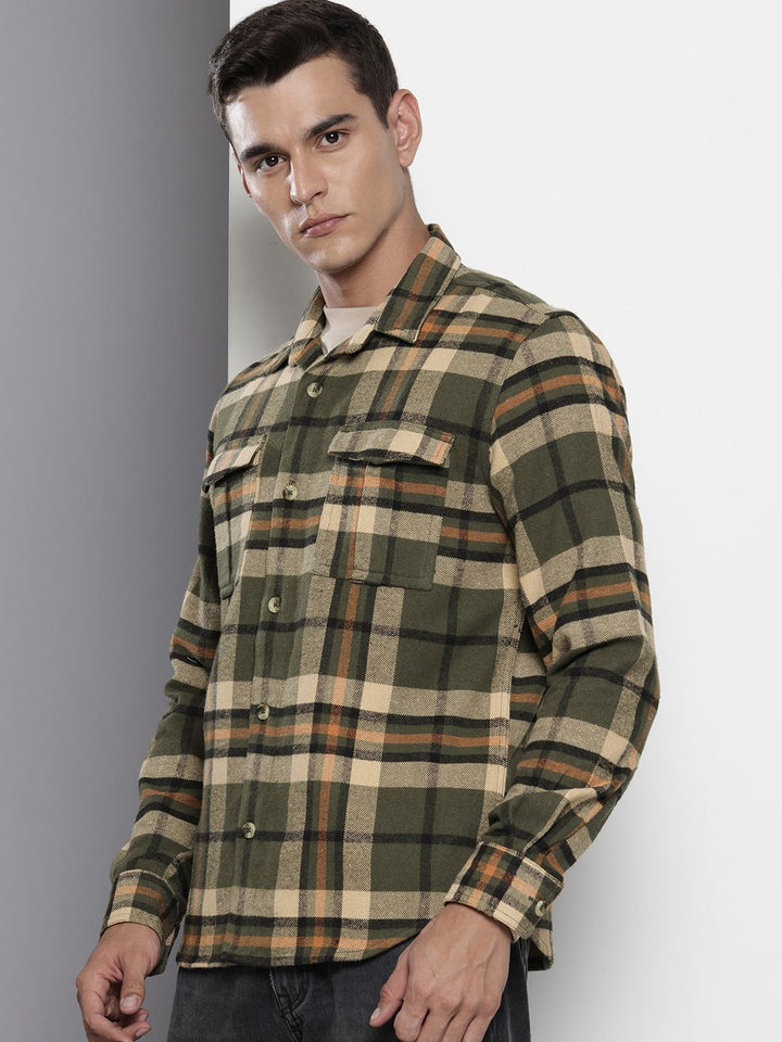 The Indian Garage Co Pure Cotton Checked Casual Shirt
