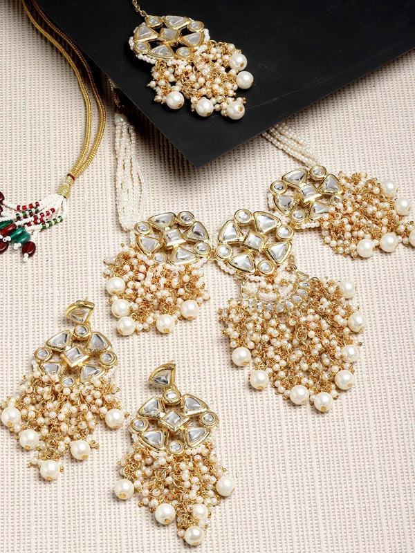 Set Kundan Choker Neckalce yang berlapis emas berlapis emas Karatcart