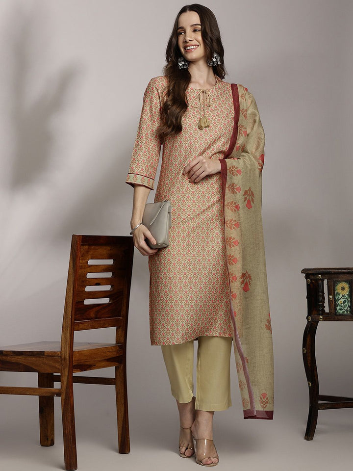 Anouk Women Floral Printed Kurta with Trousers & Dupatta