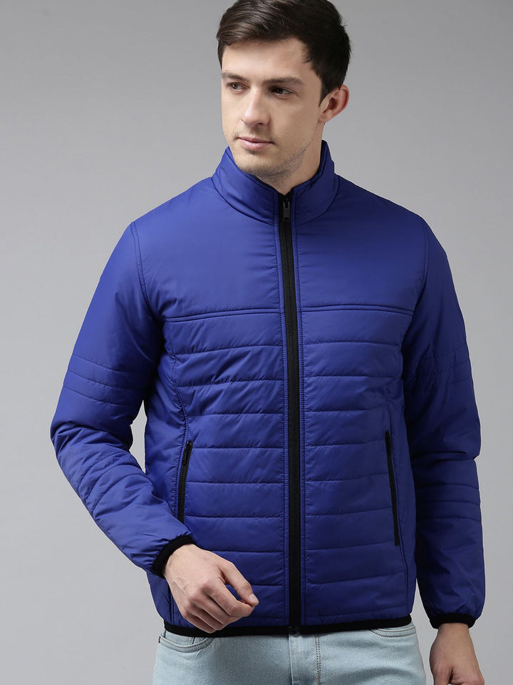 SPYKAR Men Blue Solid Padded Jacket