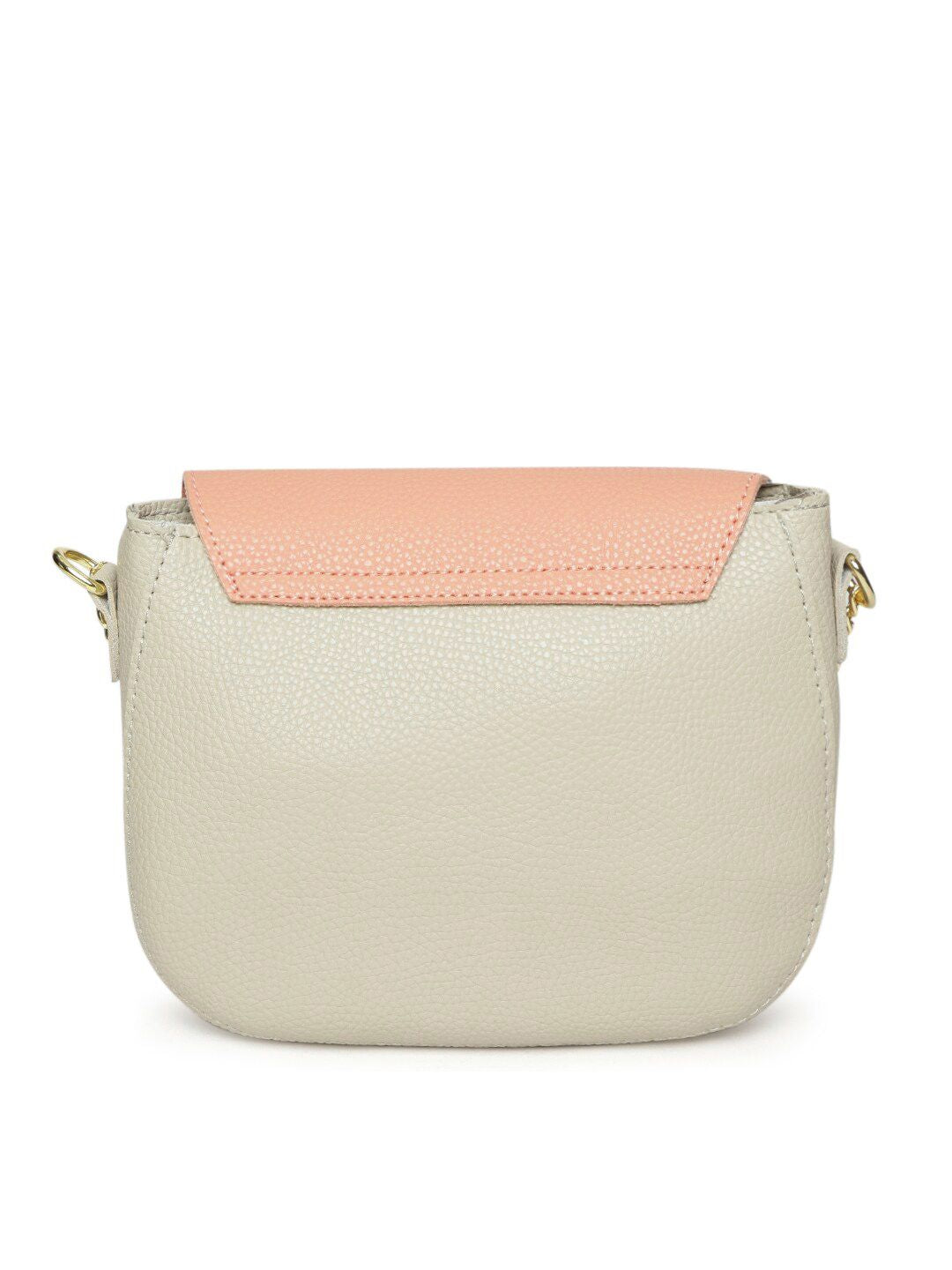Lino Perros Peach-Coloured & Grey Colourblocked Sling Bag