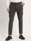 THE BEAR HOUSE Men Solid Tapered Fit Mid-Rise Formal Trousers