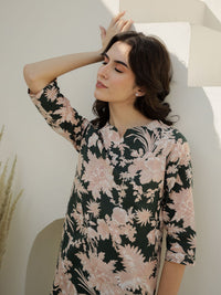 SANSKRUTIHOMES Women Pure Cotton Floral Printed Night suit