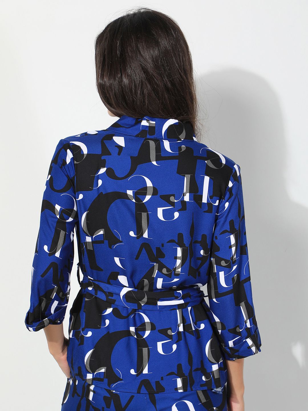 RAREISM Women Typography Printed Tie-Up Shrug