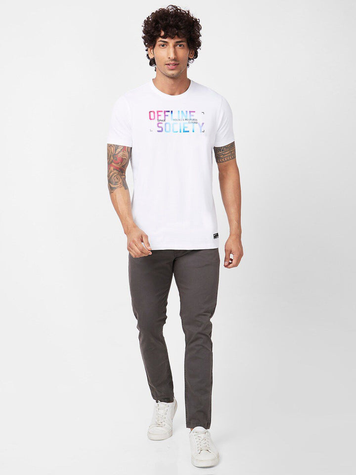 SPYKAR Typography Printed Cotton T-shirt