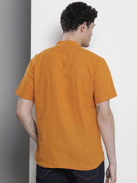 The Indian Garage Co Men Slim Fit Mandarin Collar Casual Shirt