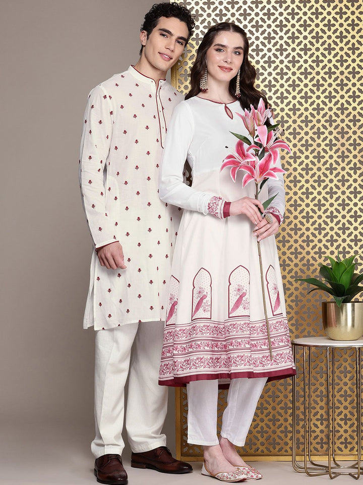House of Pataudi Jashn Floral Printed A-Line Kurta