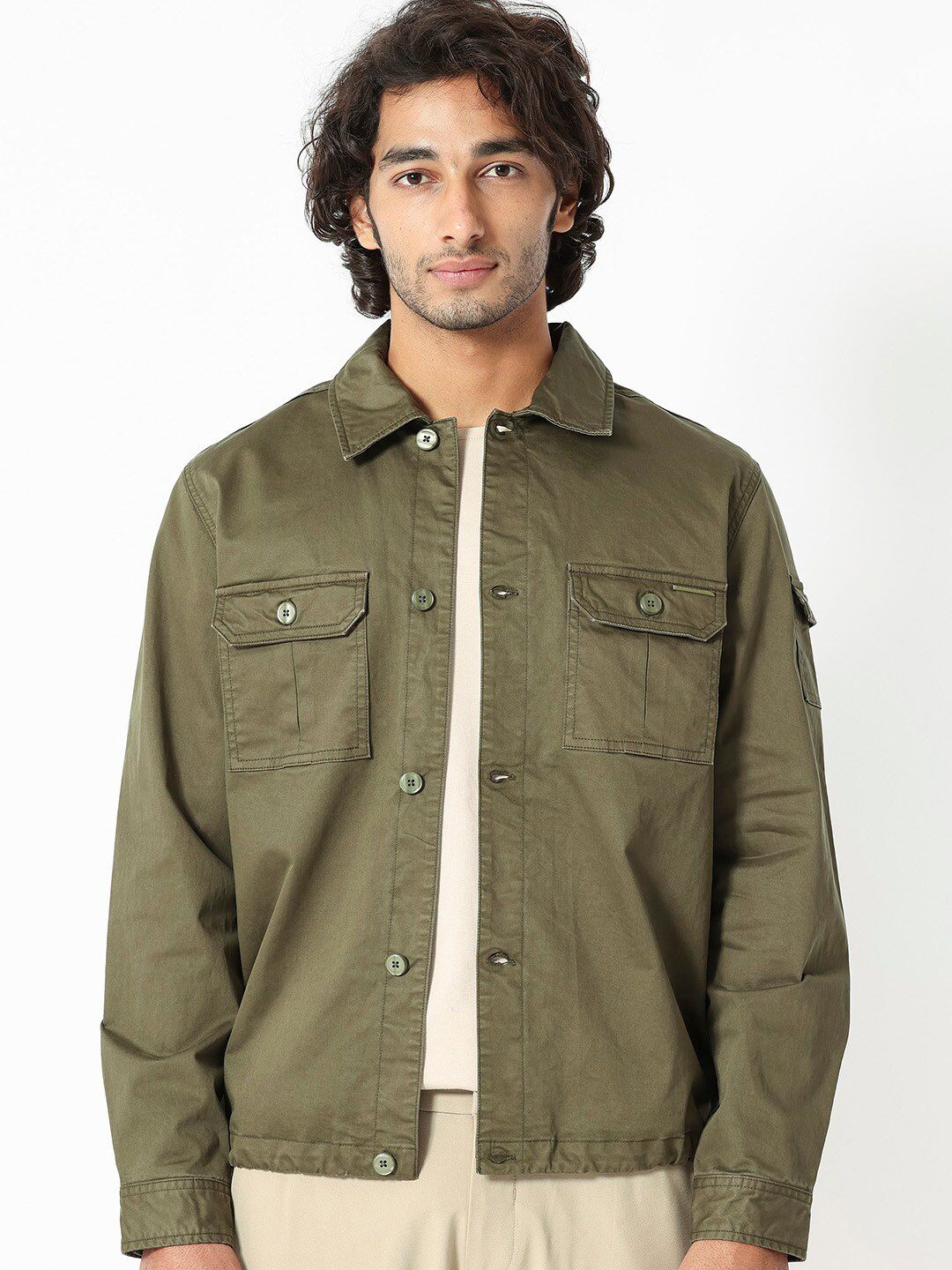 RARE RABBIT Men Cedro Tailored Fit Spread Collar Jacket