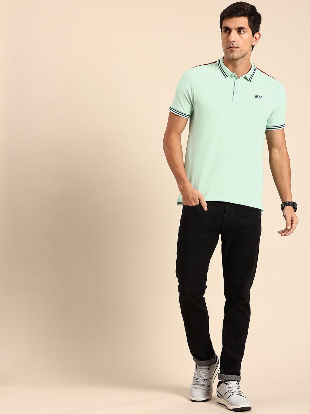 Being Human Polo Collar Pure Cotton T-shirt