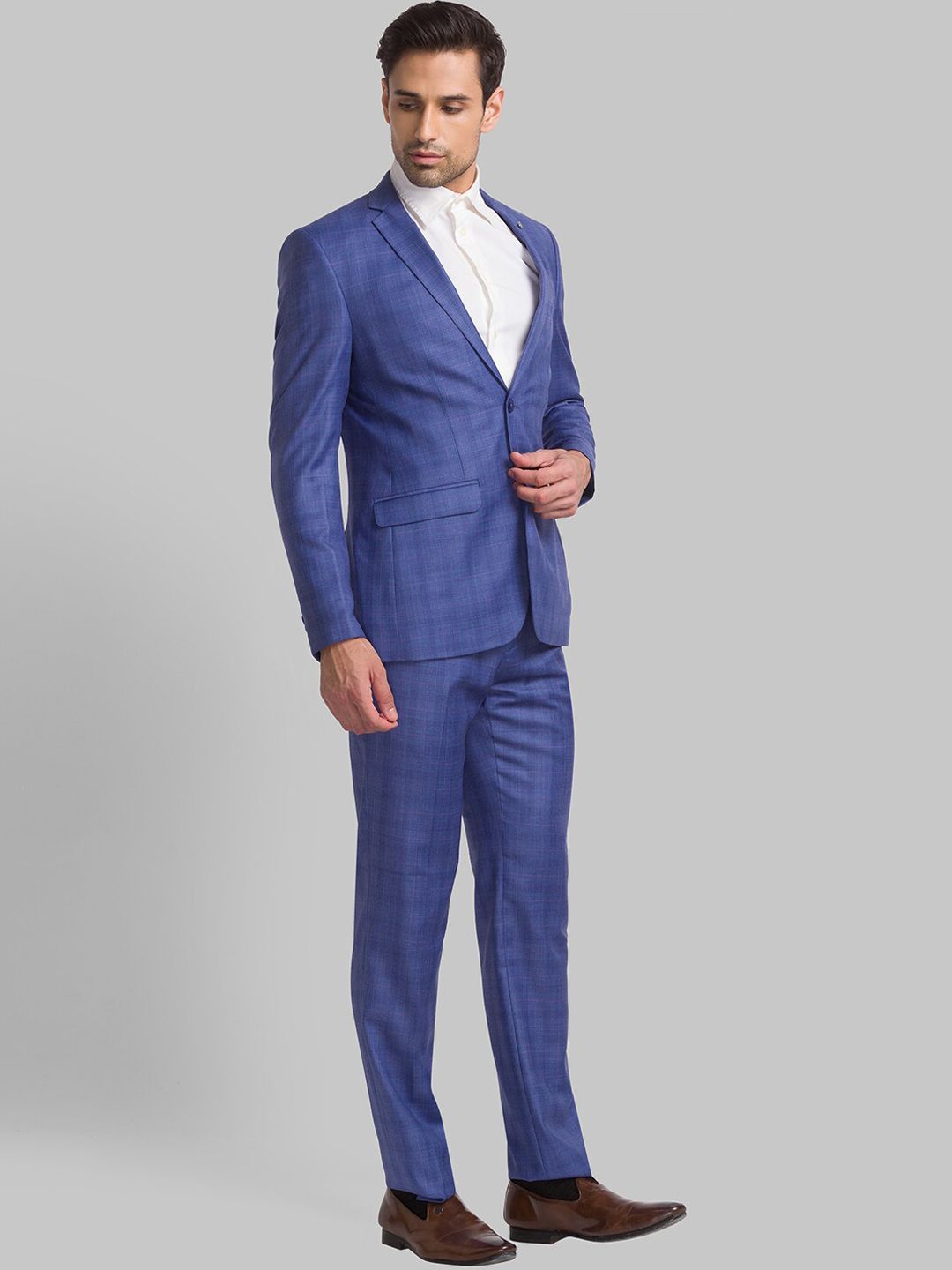 Raymond Men Checked Single Breasted Two Piece Formal Suit
