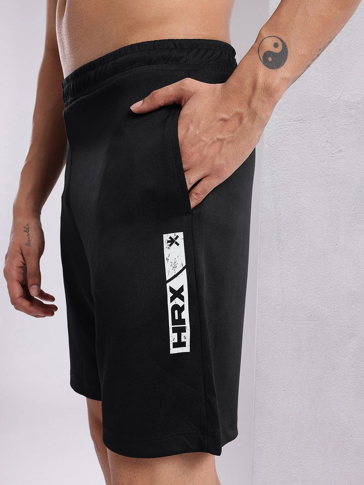 HRX by Hrithik Roshan Men Brand Logo Printed Mid-Rise Rapid-Dry Training Shorts