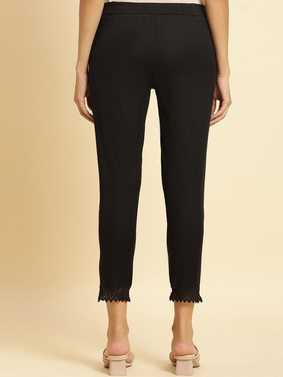 W Women Regular Fit Mid-Rise Cotton Regular Trousers