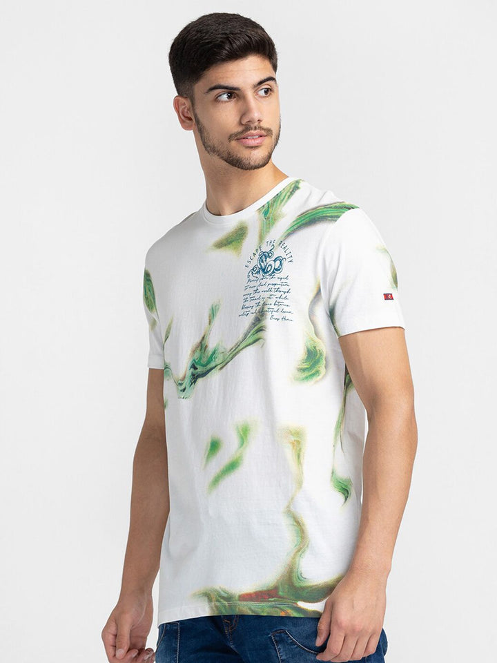 Being Human Abstract Printed Round Neck T-shirt