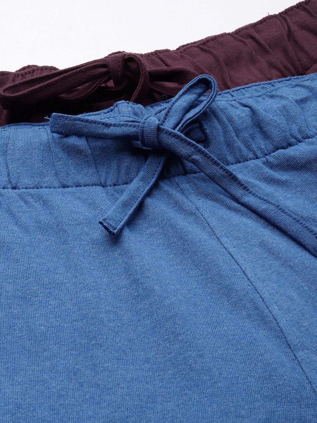 The Indian Garage Co Men Pack of 2 Blue and Maroon Printed Lounge Pants