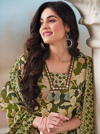 Varanga Women Floral Printed Regular Kurta with Trousers & With Dupatta