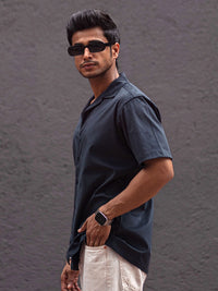 Powerlook Men Solid Cuban Collar Casual Shirt