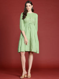 all about you Pure Cotton Schiffli A-Line Dress