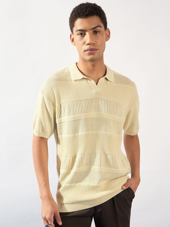 DENNISON Polo Collar Knitted Oversized T-Shirt