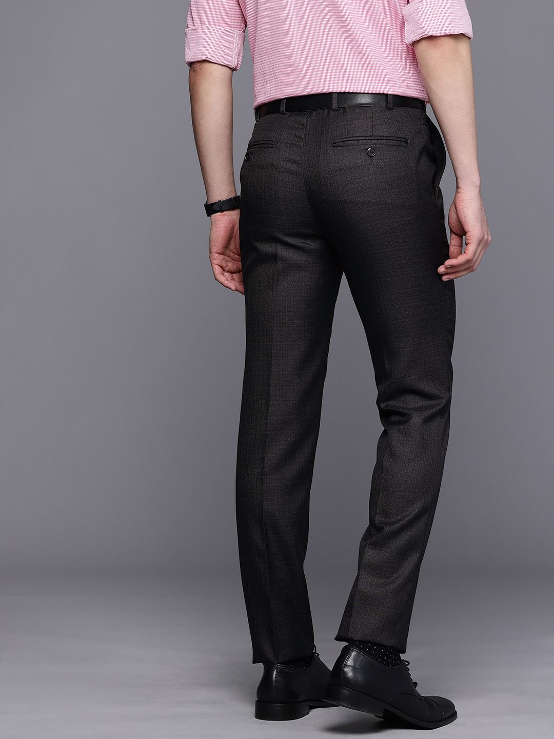 Raymond Men Textured Slim Fit Formal Trousers