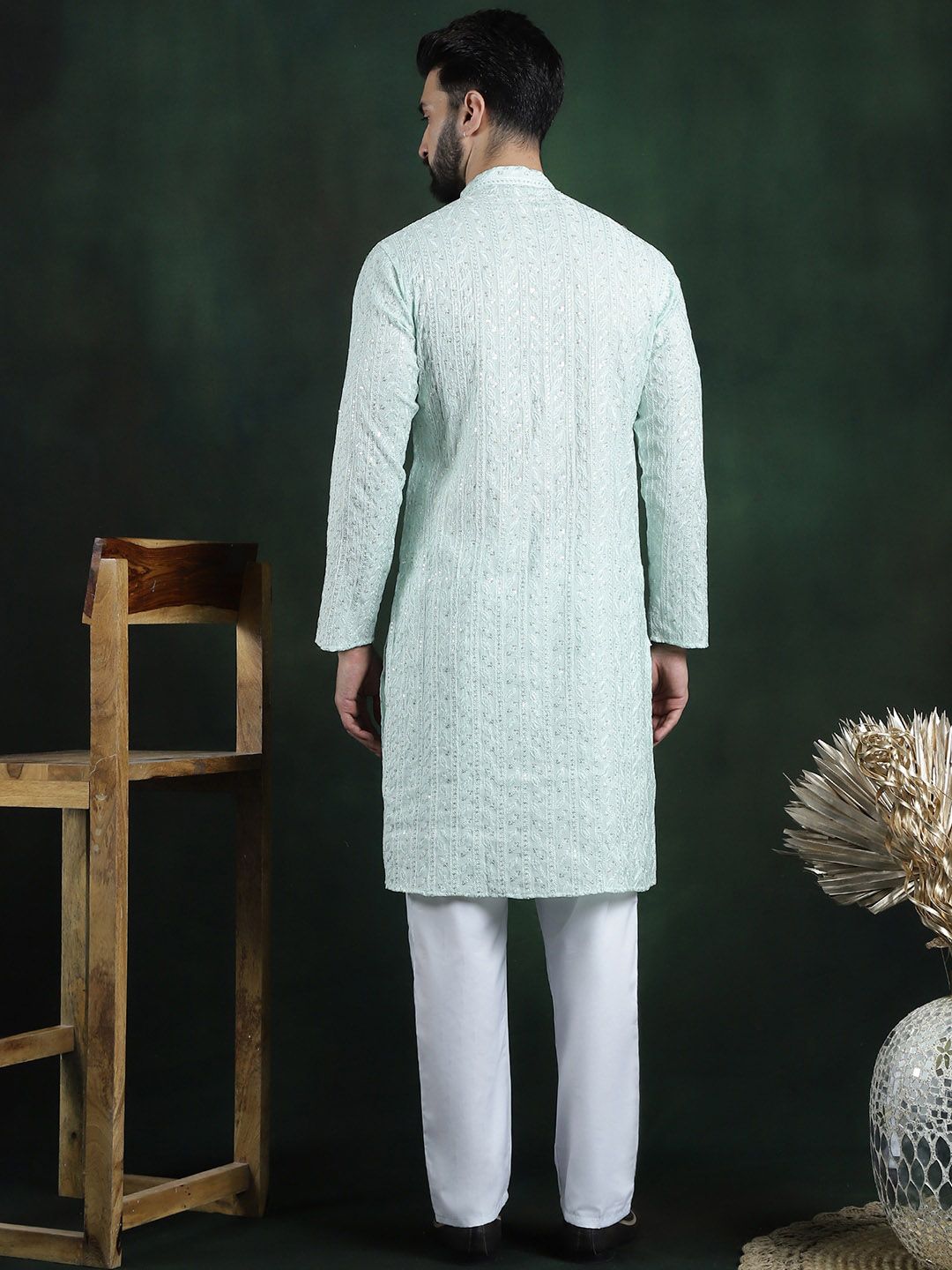SOJANYA LUXE Floral Embroidered Regular Thread Work Kurta with Pyjamas