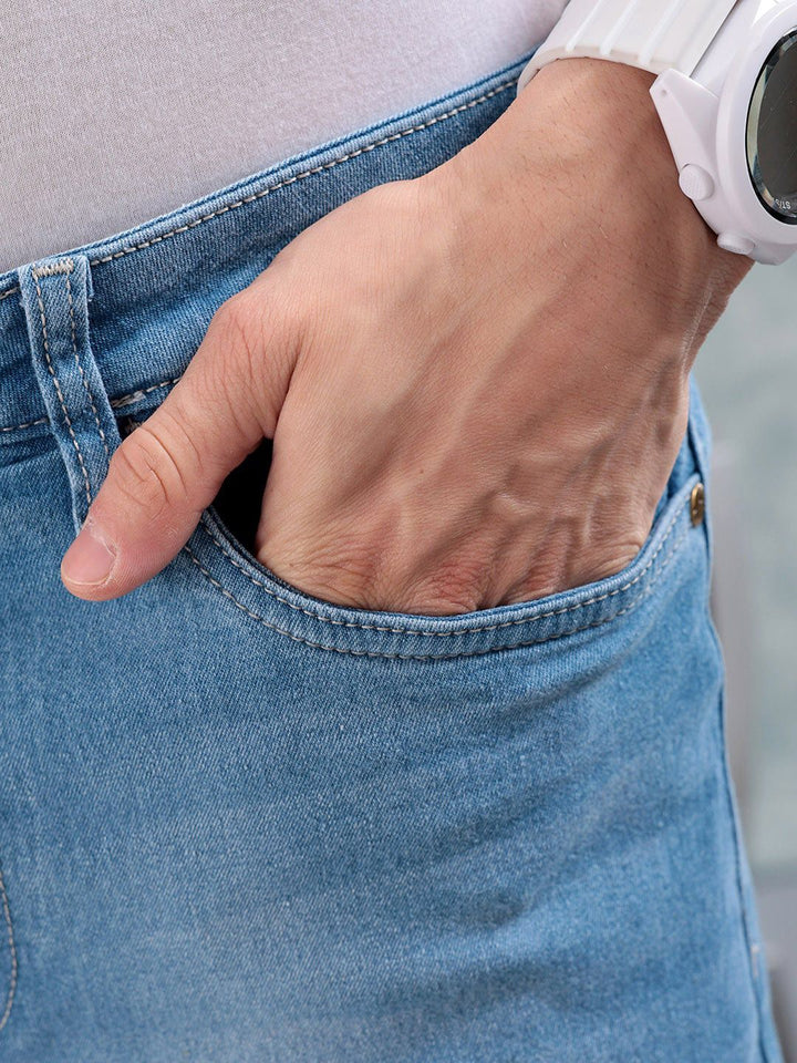The Indian Garage Co Men Slim Fit Light Fade Jeans