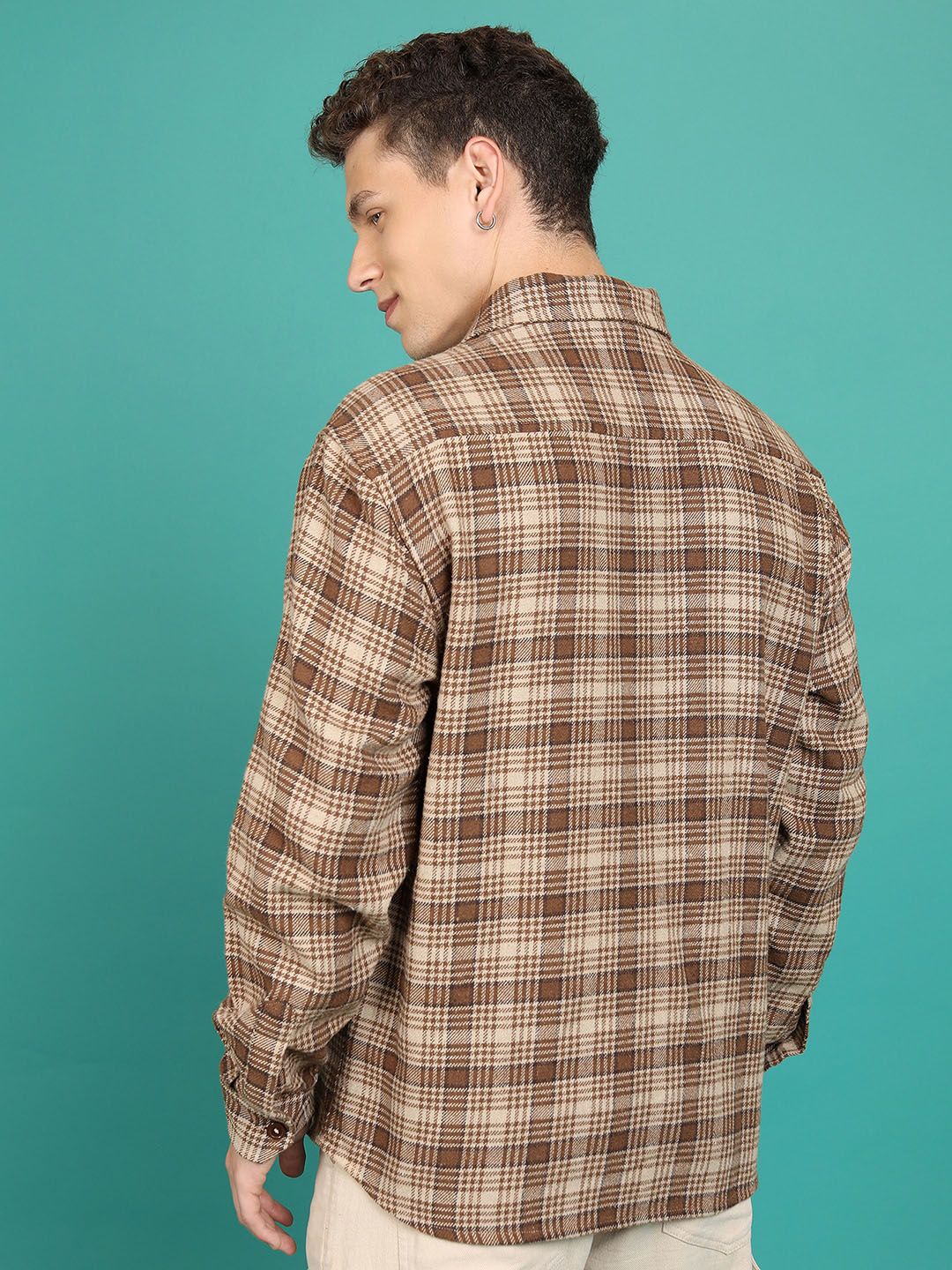 HIGHLANDER Tartan Checked Spread Collar Flannel Shirt