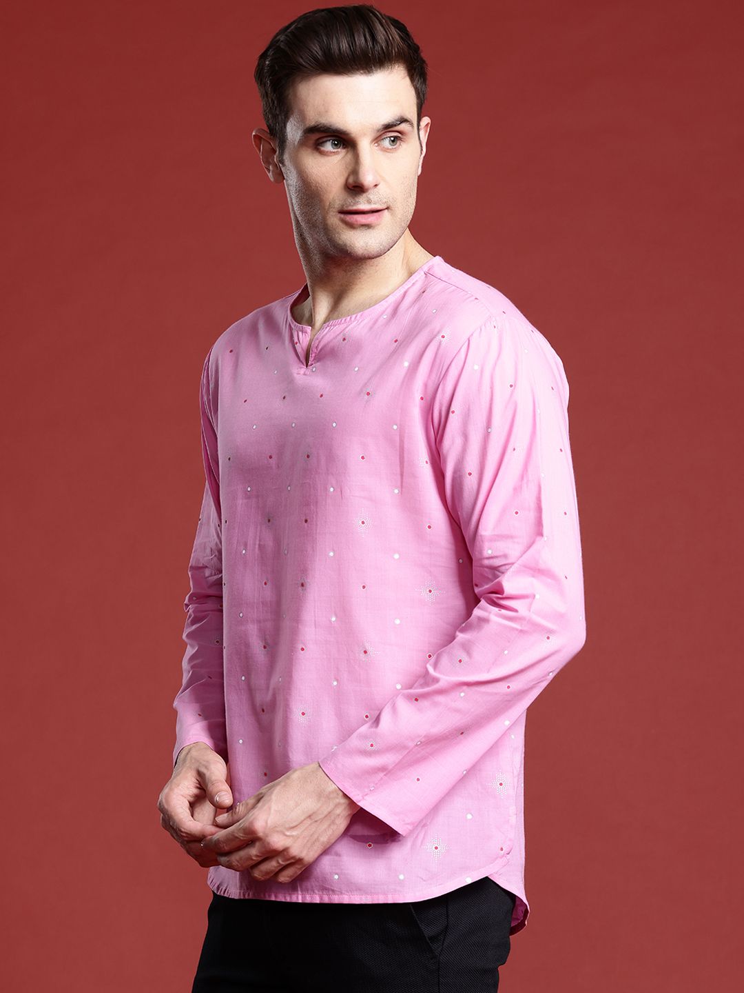 Anouk Men Geometric Printed Pure Cotton Kurta