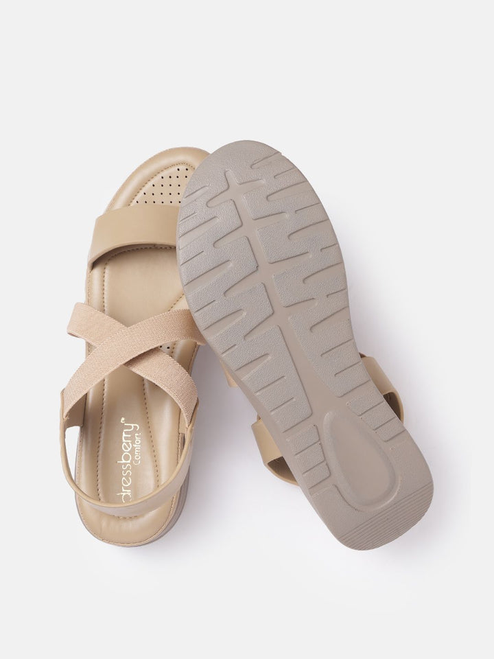 DressBerry Beige Comfort Heels