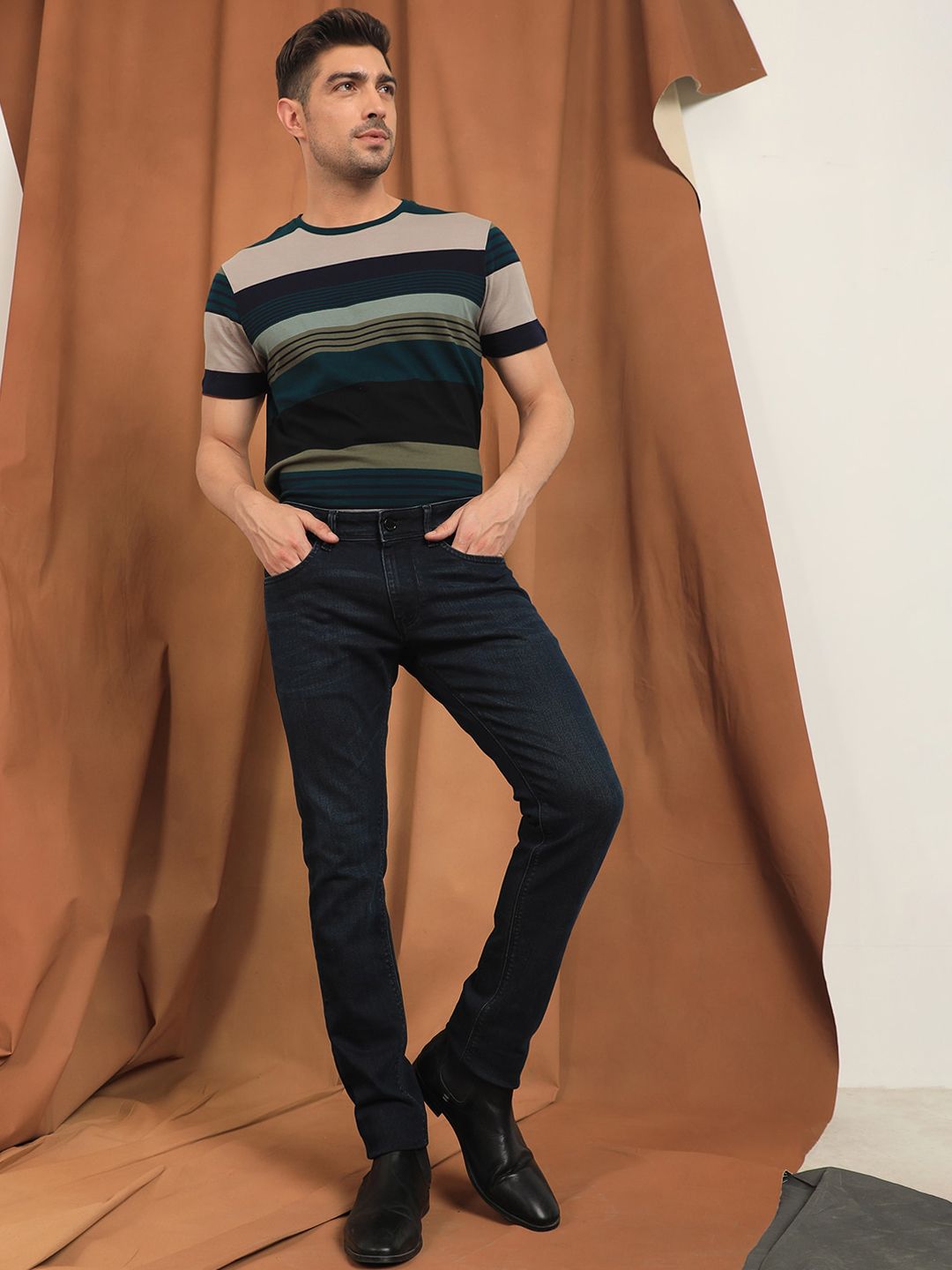 RARE RABBIT Men Grana Slim Fit Mid-Rise Jeans