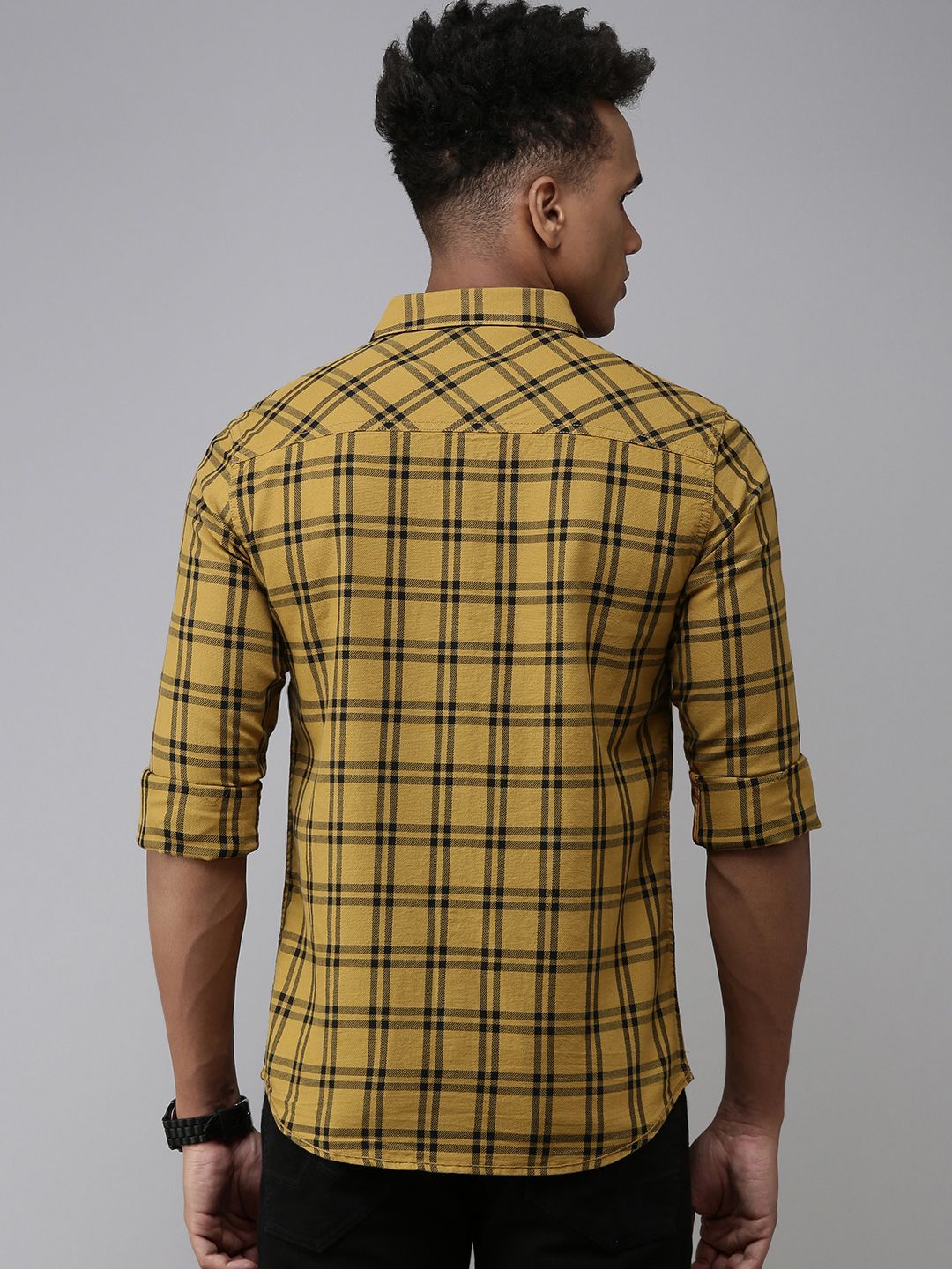 SPYKAR Pure Cotton Slim Fit Checked Casual Shirt