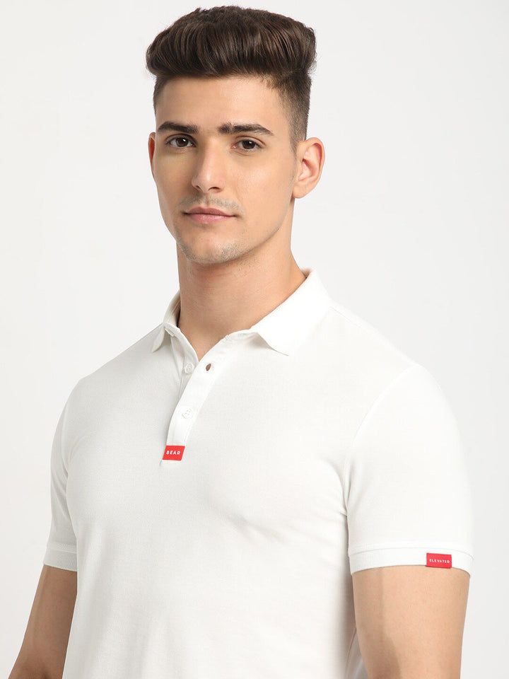 THE BEAR HOUSE Polo Collar Short Sleeves Slim Fit T-shirt