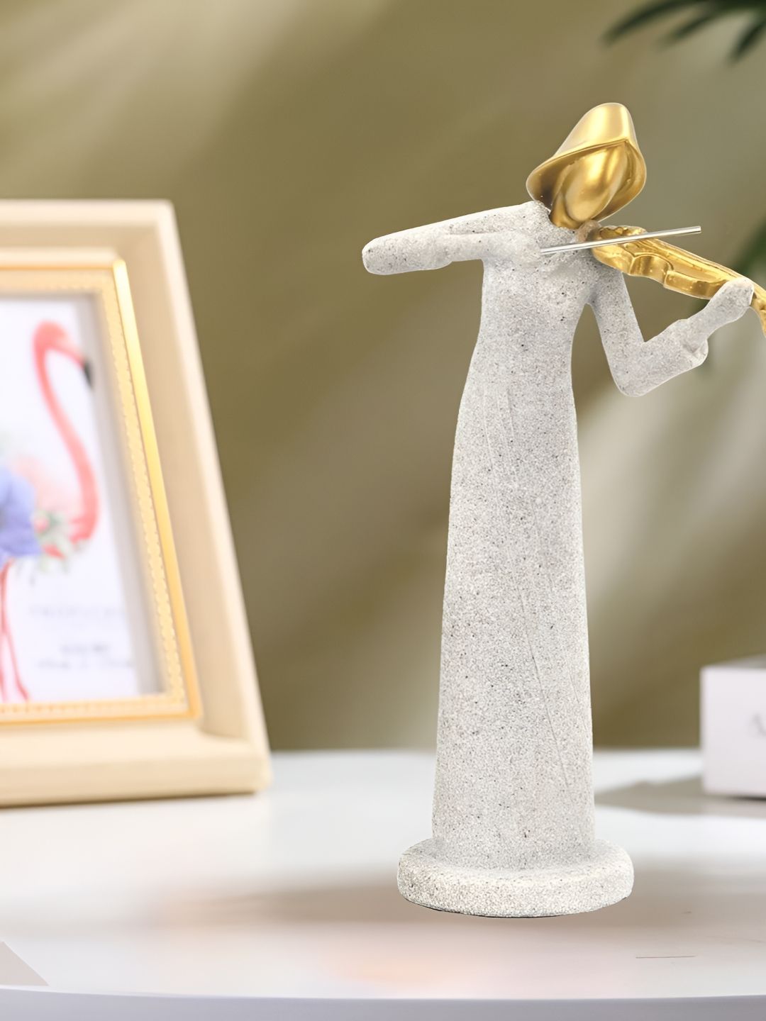 Patung Alat Muzik Emas Batu Pasir Cortina untuk Hiasan Rumah