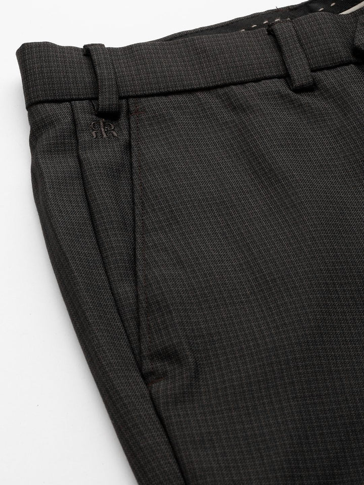 Raymond Men Checked Slim Fit Formal Trousers