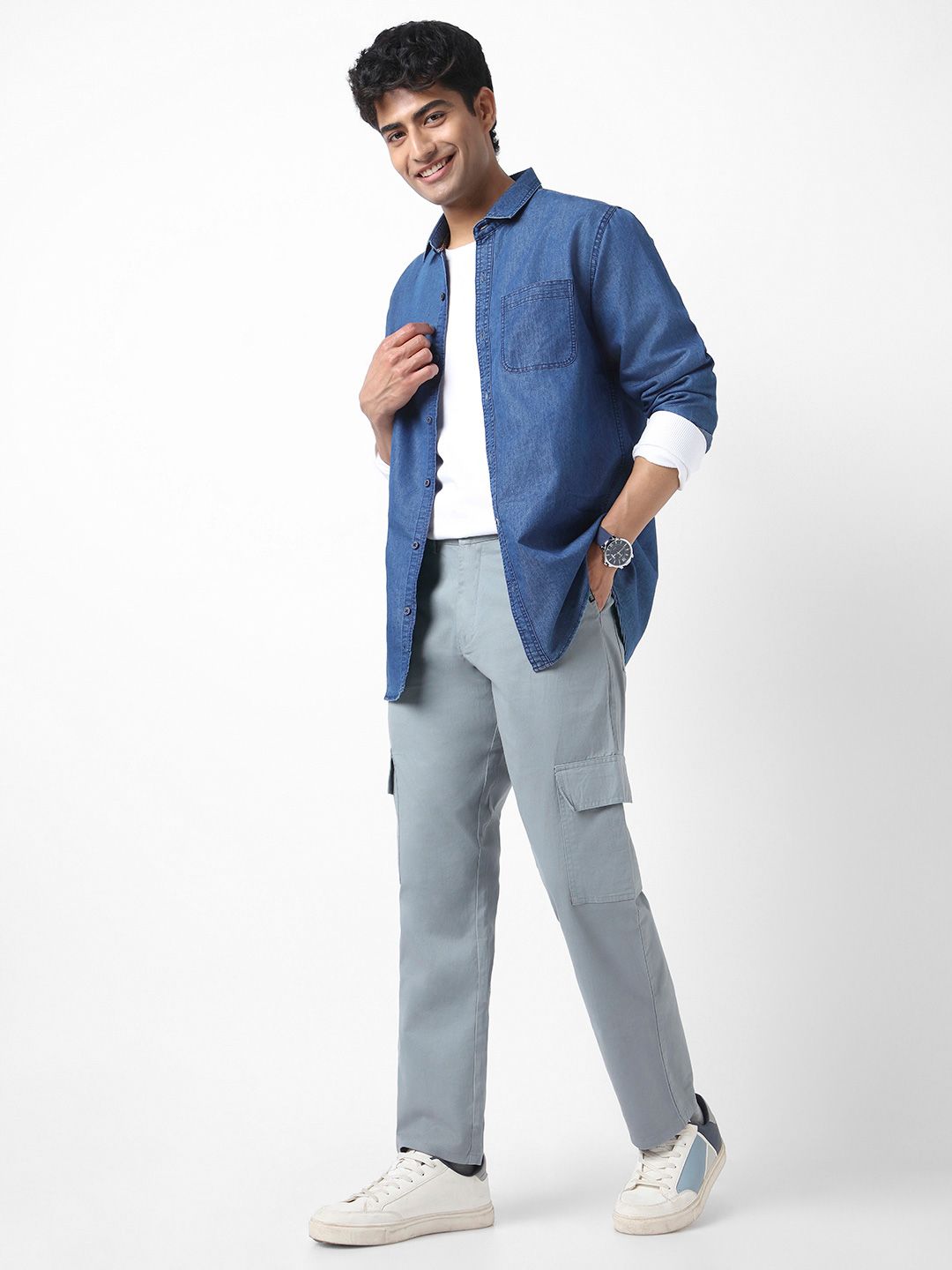 Urbano Fashion Men Regular Fit Solid Cargo Chino Pant with 6 Pockets Stretchable