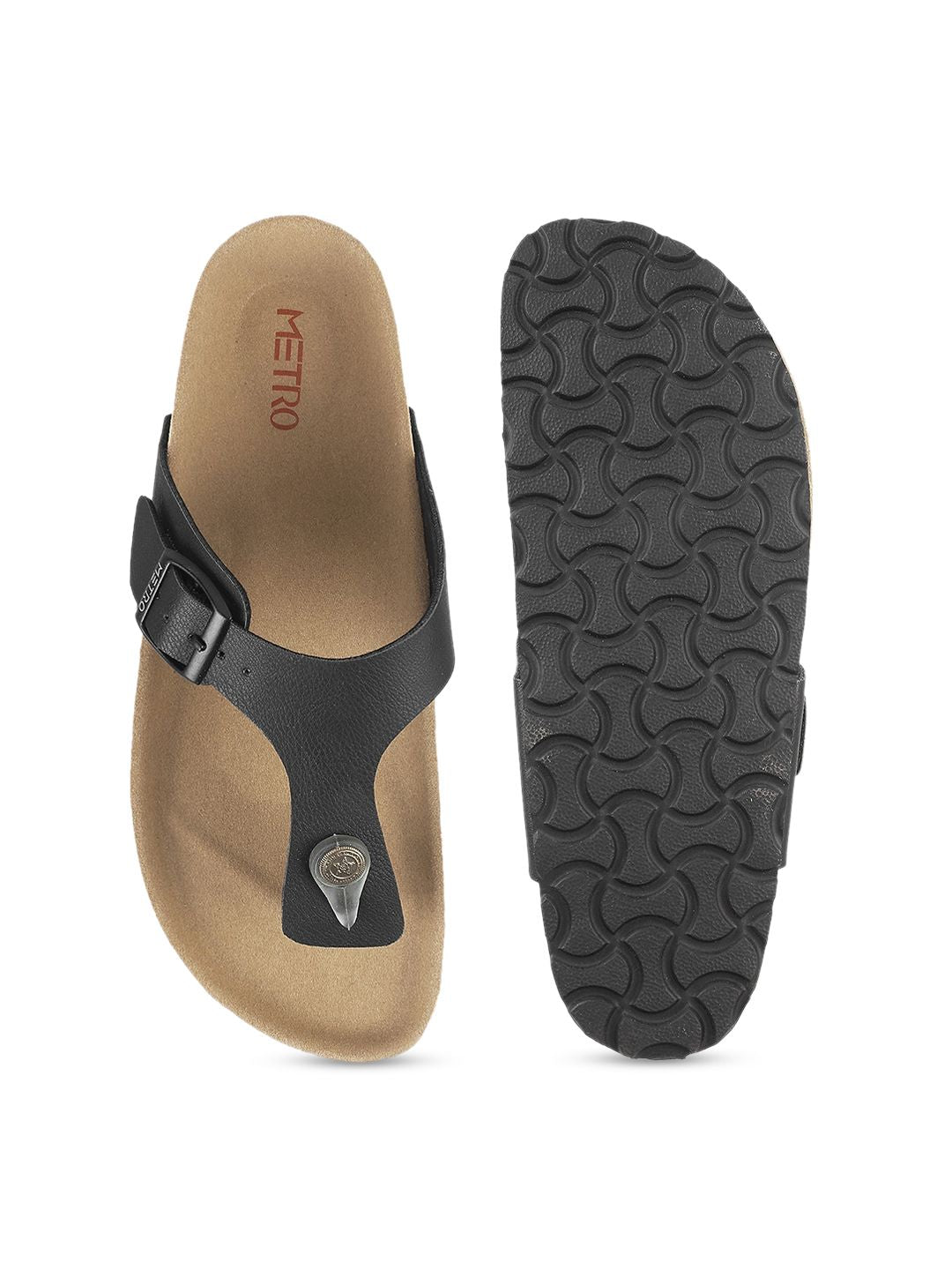 Metro Women Open Toe T-Strap Flats