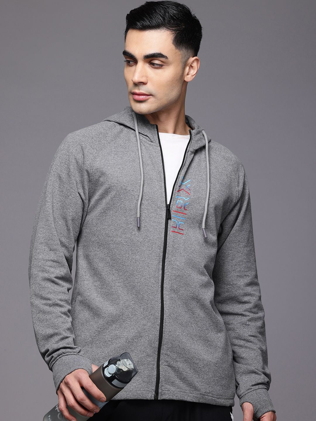 HRX by Hrithik Roshan Trial Tracers Brand Logo Printed Hooded Running  Sweatshirt
