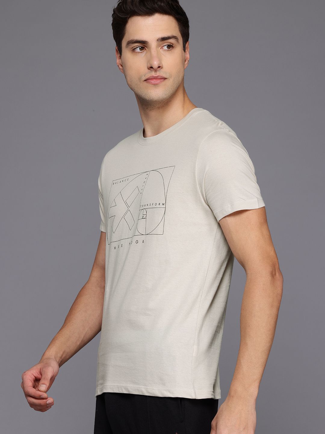 HRX by Hrithik Roshan Printed Yoga Pure Cotton T-shirt