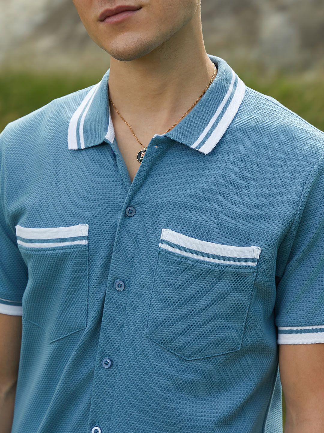 Campus Sutra Polo Collar Shirt & Shorts Co-Ords