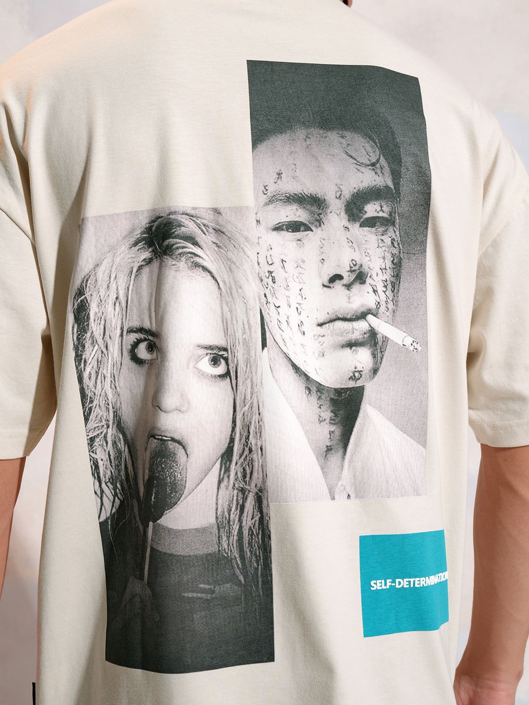 T-Shirt Bercetak Highlander Lelaki Collorblocked