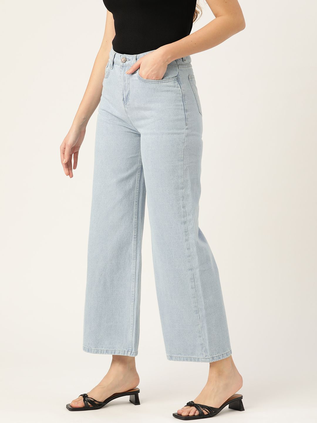 DressBerry Women Blue Flared High-Rise Stretchable Jeans