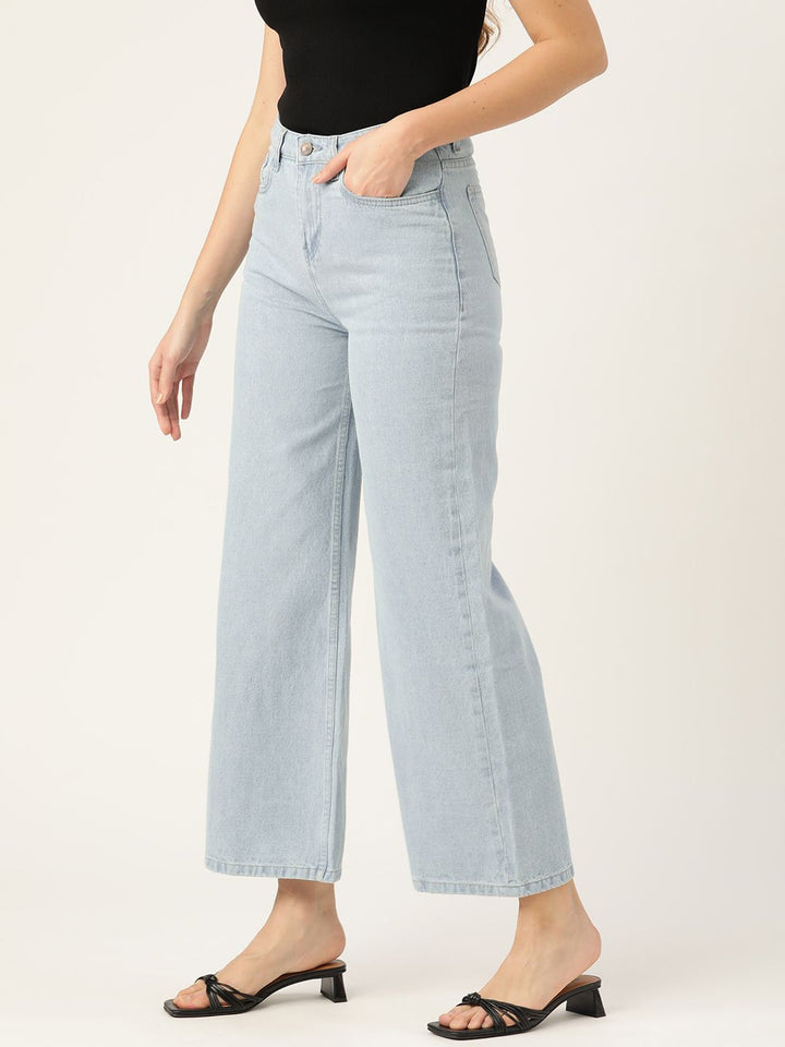 DressBerry Women Blue Flared High-Rise Stretchable Jeans