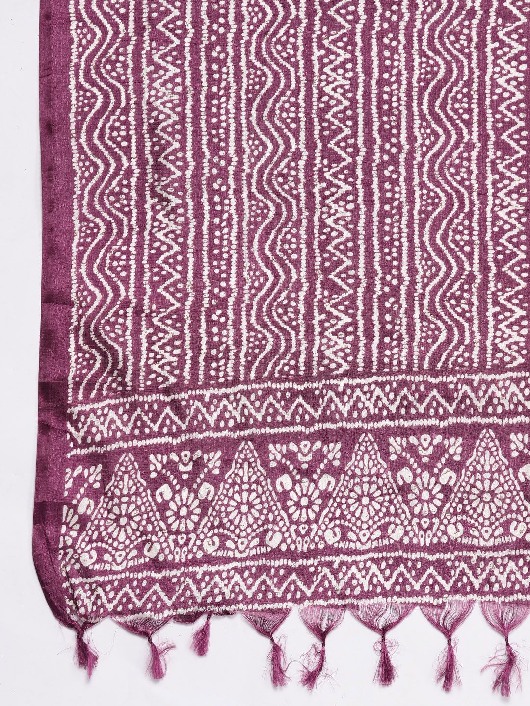 Varanga Violet Solid Sleeveless Kurta With Trousers & Bandhani Printed Dupatta
