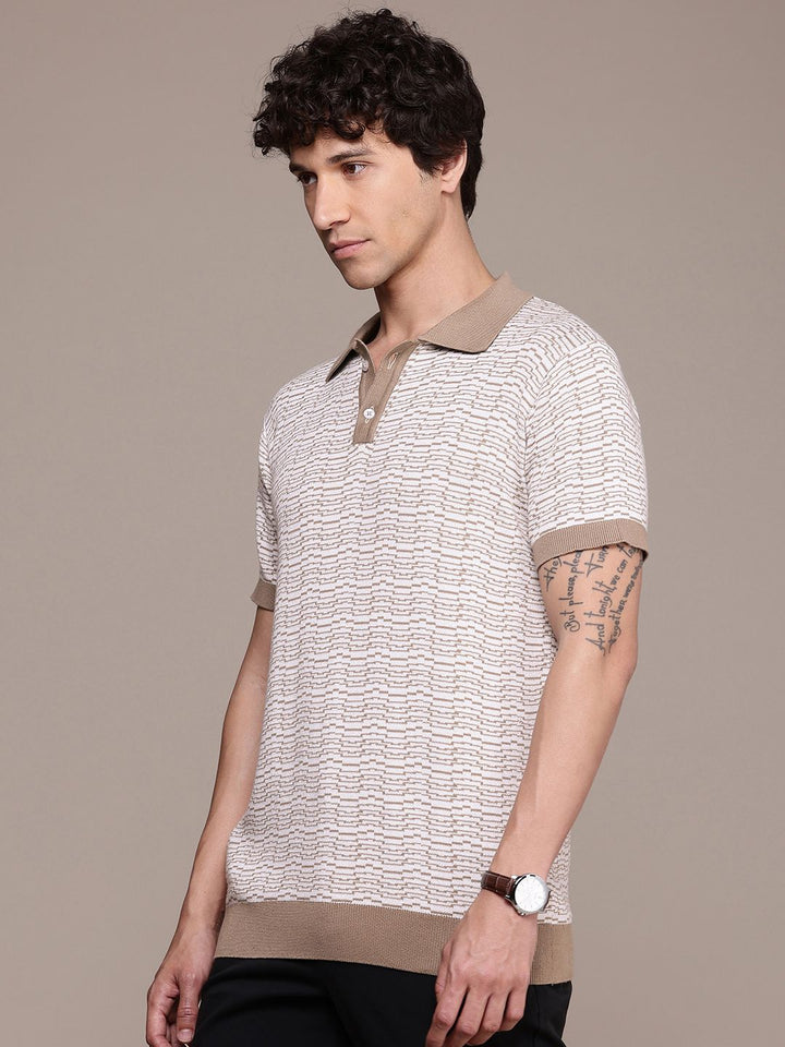 French Connection Knitted Polo Collar Bio Finish T-shirt
