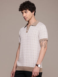 French Connection Knitted Polo Collar Bio Finish T-shirt