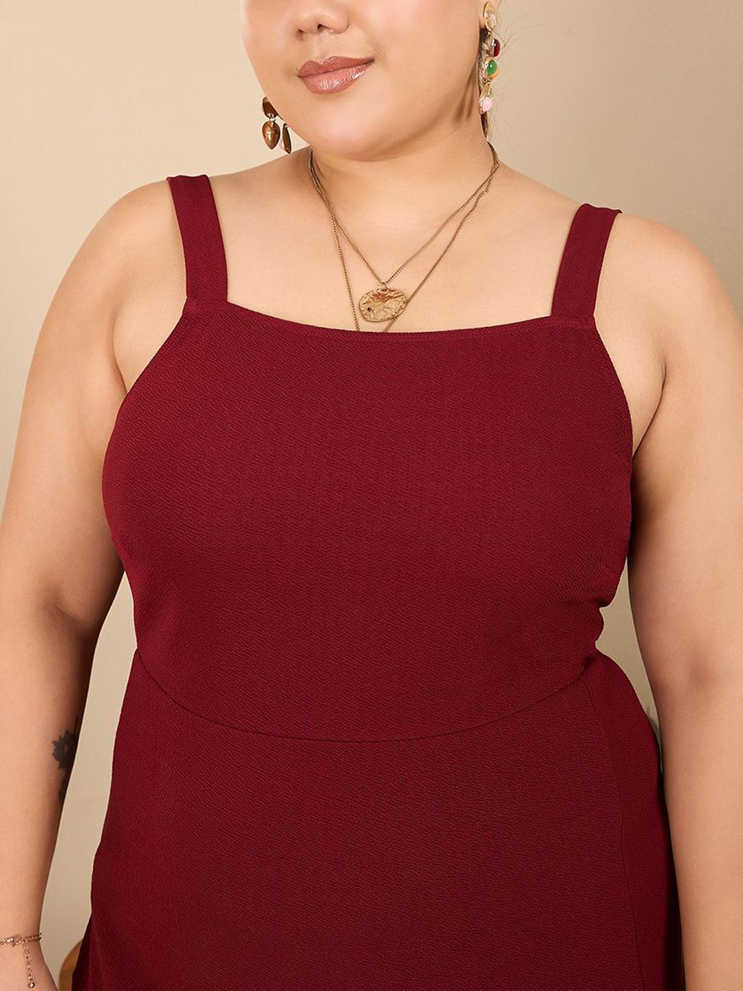 Berrylush Curve Women Shoulder Straps Maxi Dress