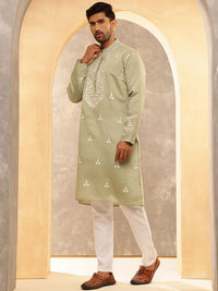 Anouk Men Embroidered Regular Kurta with Pyjamas