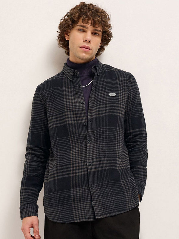 THE BEAR HOUSE Men Slim Fit Opaque Checked Casual Shirt