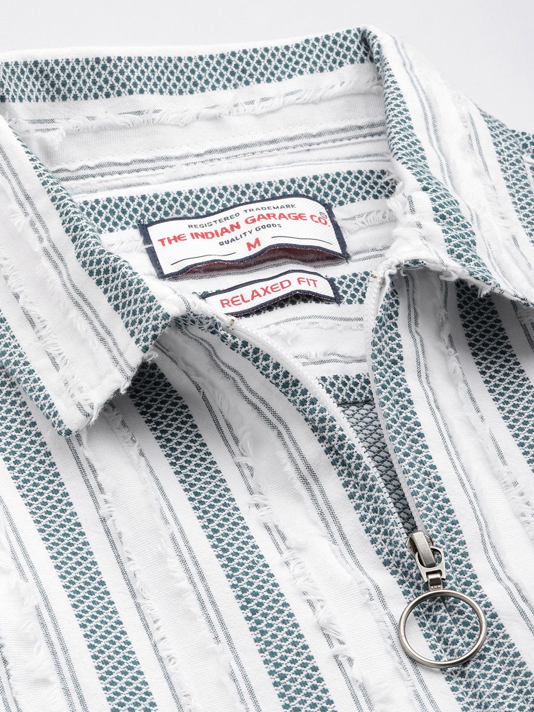 The Indian Garage Co Pure Cotton Striped Drop-Shoulder Sleeves Relaxed Casual Shirt